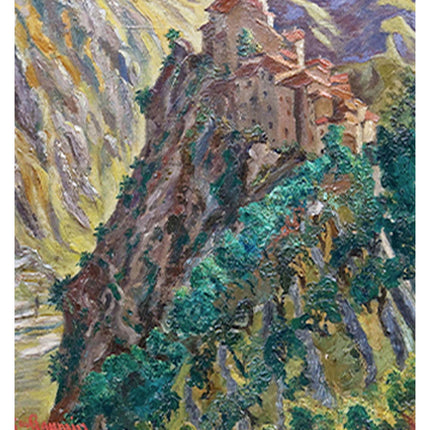 Armand Guillaumin - Rocky Landscape with Chain of Houses