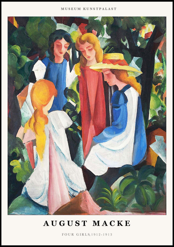 August Macke - Four Girls Poster