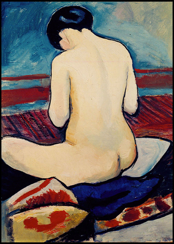 August Macke - Sitting Nude with Pillow