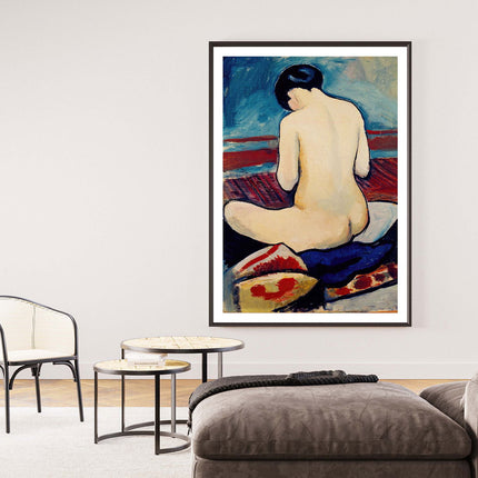 August Macke - Sitting Nude with Pillow