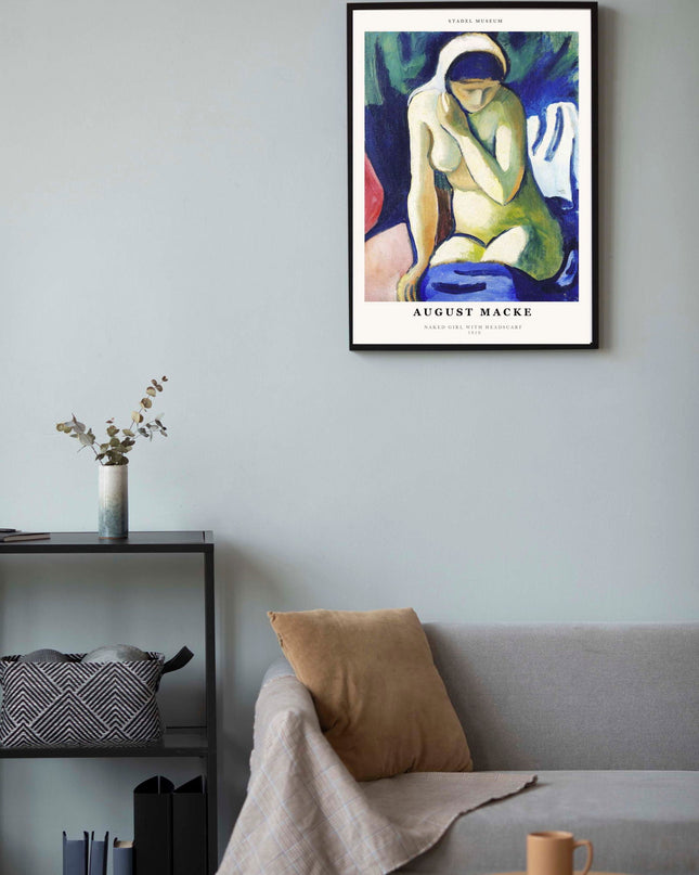 August Macke - Sitting Nude with Pillow Poster