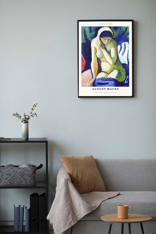 August Macke - Sitting Nude with Pillow Poster