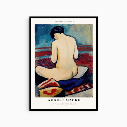 August Macke - Sitting Nude with Pillow Poster