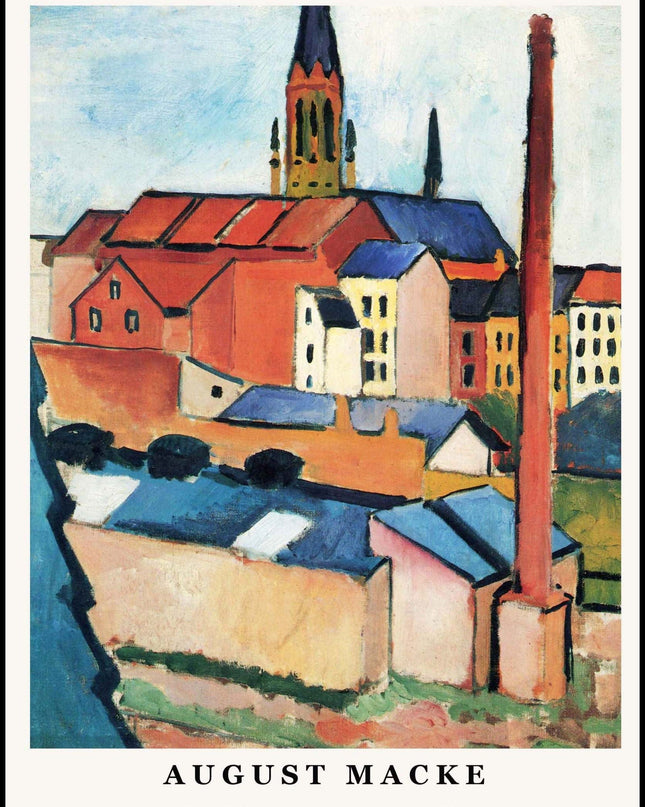 August Macke - St Mary with Houses and Chimneys Poster
