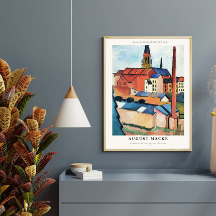 August Macke - St Mary with Houses and Chimneys Poster