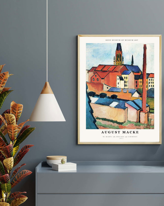 August Macke - St Mary with Houses and Chimneys Poster