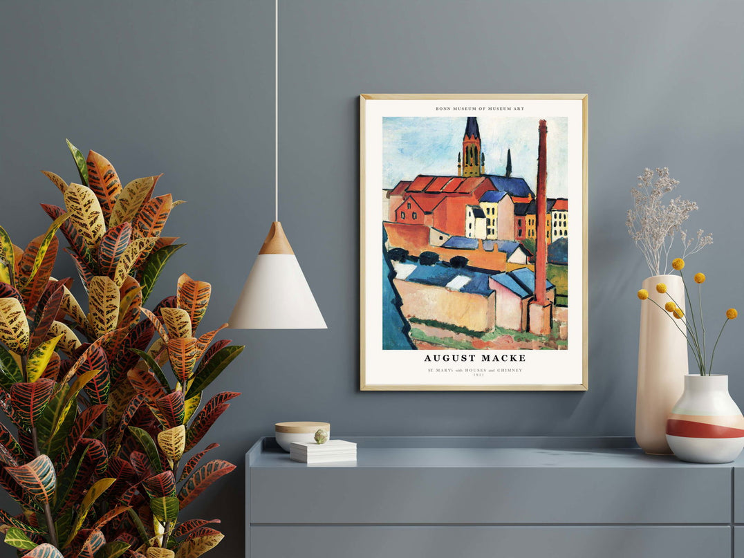 August Macke - St Mary with Houses and Chimneys Poster
