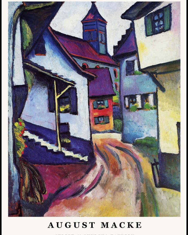 August Macke - Street with Church in Kandern Poster