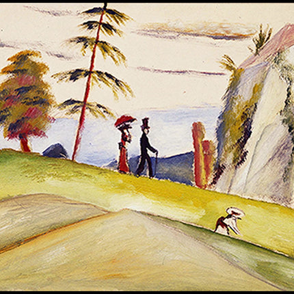August Macke - Strollers in a Rocky Landscape