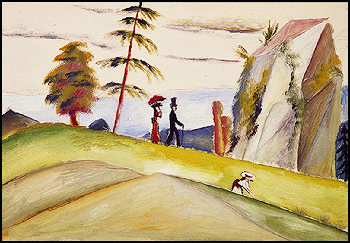 August Macke - Strollers in a Rocky Landscape