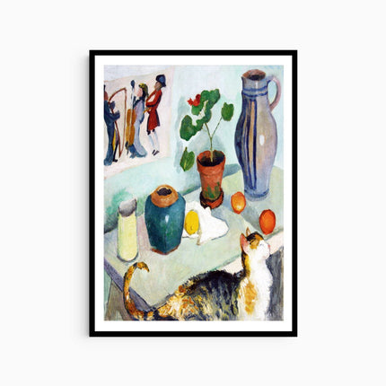 August Macke - The Ghost in a House Stalls 'Still Life with a Cat'