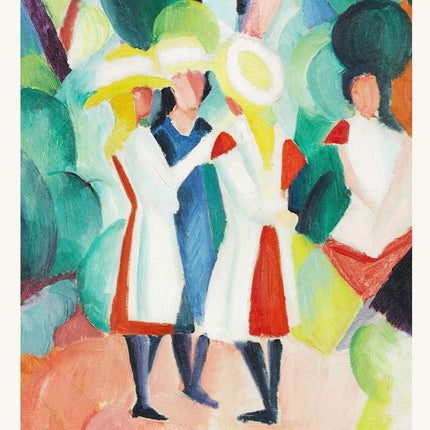 August Macke - Three Girls in Yellow Straw Hats Poster