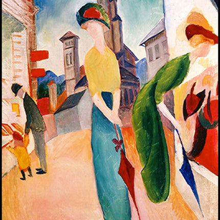 August Macke - Two Women in Front of a Hat Shop