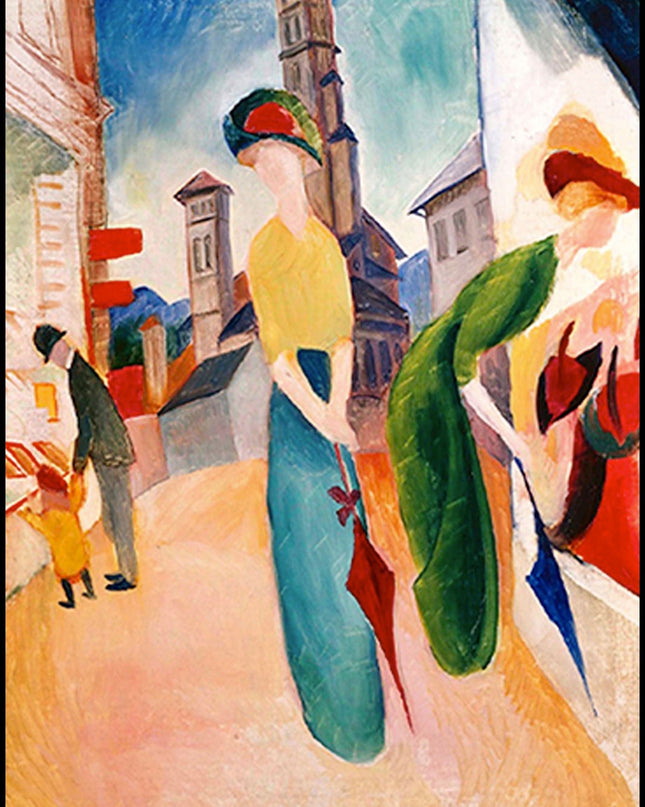 August Macke - Two Women in Front of a Hat Shop