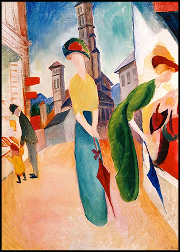 August Macke - Two Women in Front of a Hat Shop