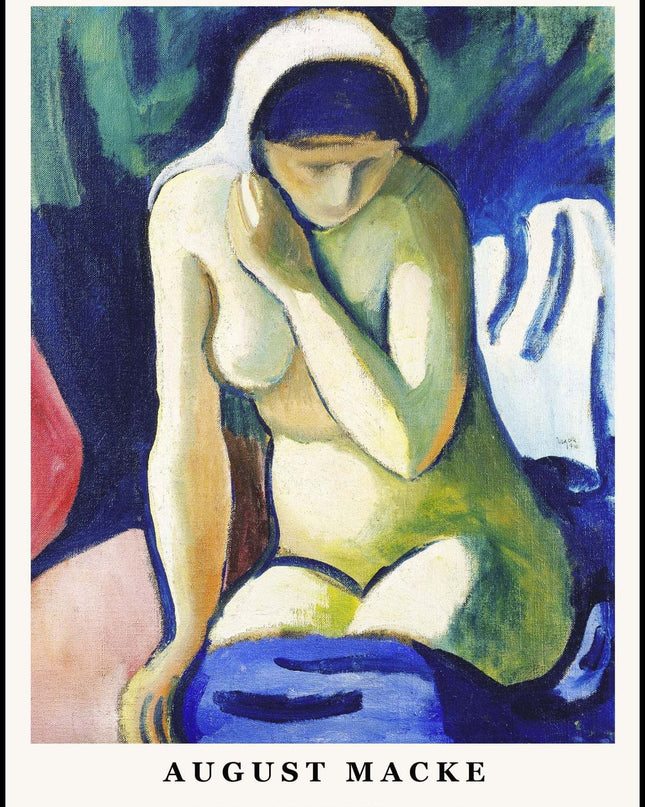 August Macke Poster - Naked Girl with Headscarf Poster