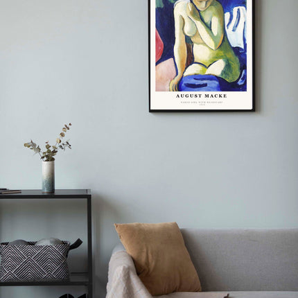 August Macke Poster - Naked Girl with Headscarf Poster