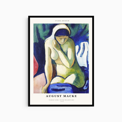 August Macke Poster - Naked Girl with Headscarf Poster