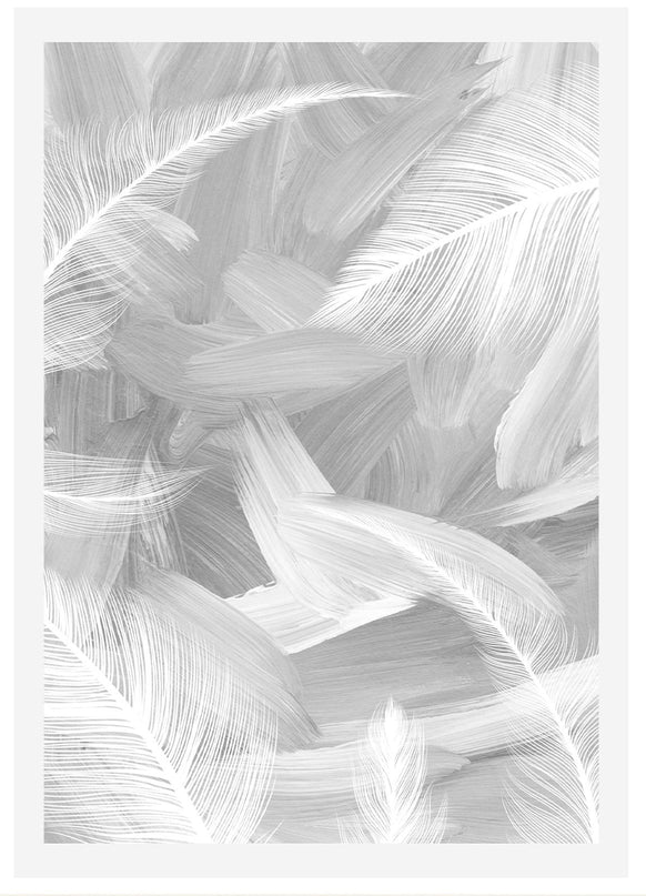 Black and White Plumes Poster