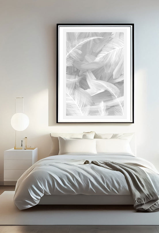 Black and White Plumes Poster