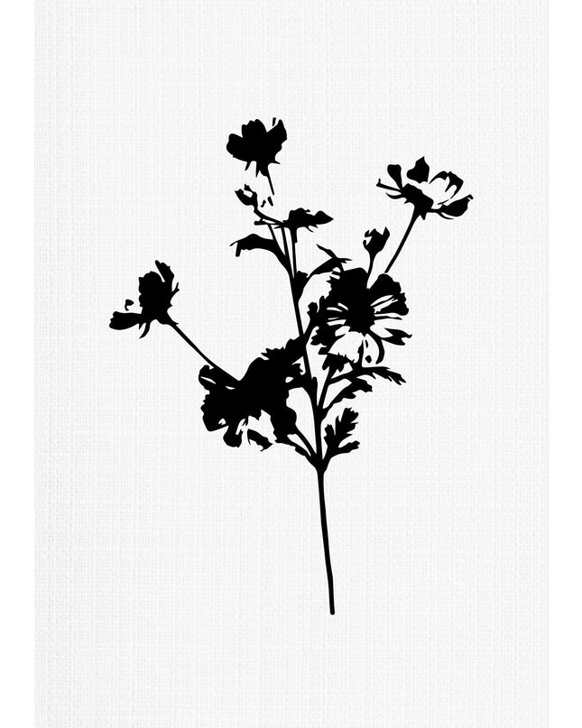Black and White Pressed Flower No1