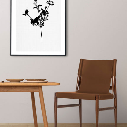 Black and White Pressed Flower No1