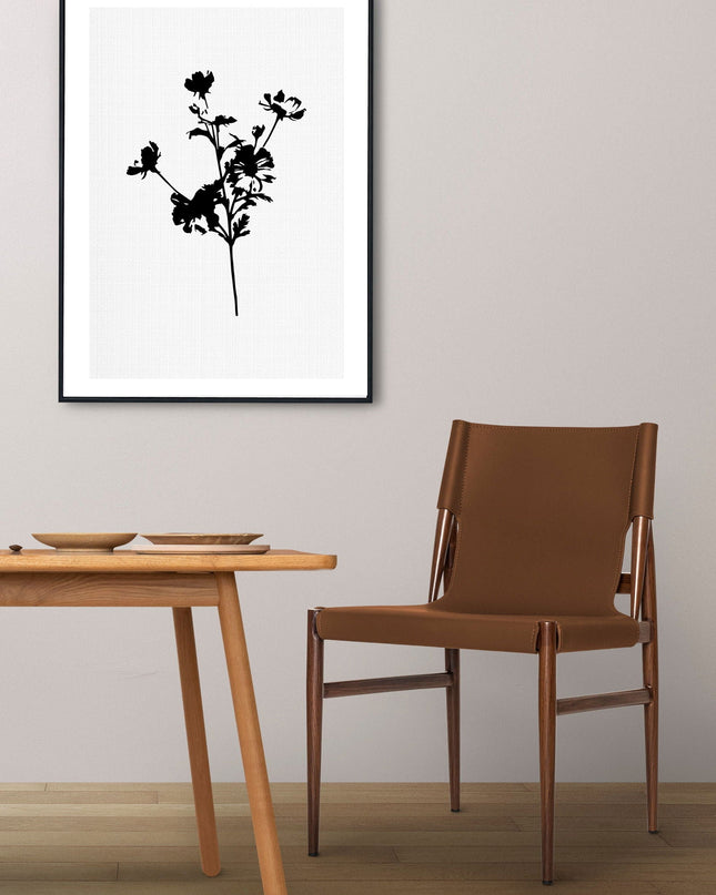 Black and White Pressed Flower No1