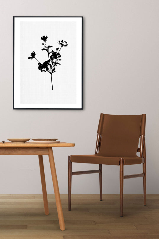 Black and White Pressed Flower No1