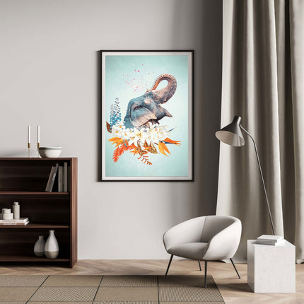 Blue Elephant Poster