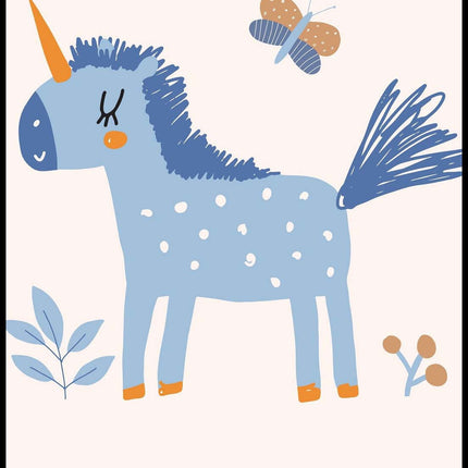 Blue Unicorn Poster