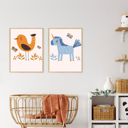 Blue Unicorn Poster