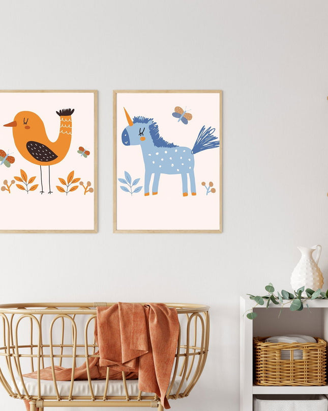 Blue Unicorn Poster