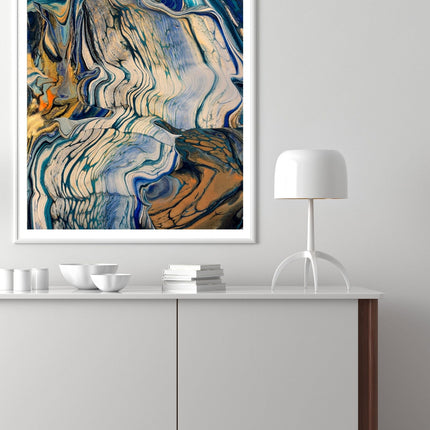 Blue Waterfall Poster