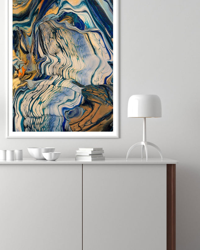 Blue Waterfall Poster