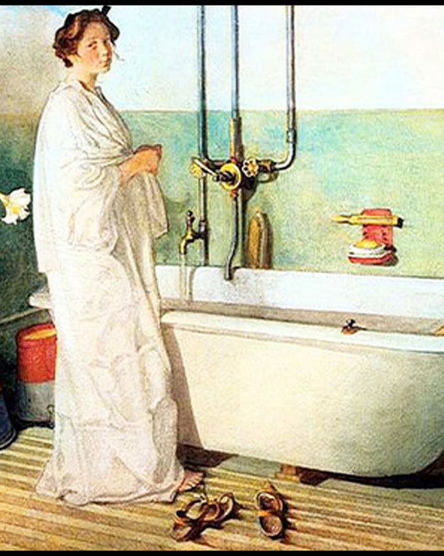 Carl Larsson - Bathroom Scene Lisbeth