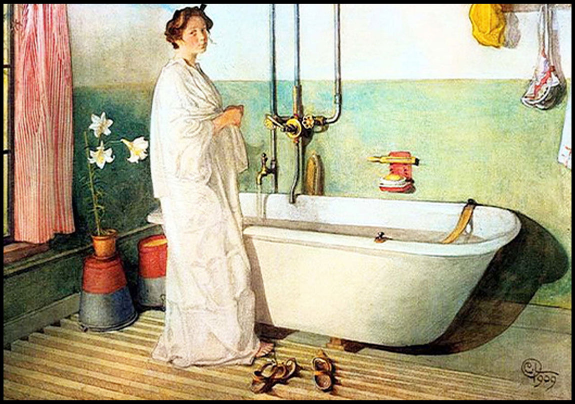 Carl Larsson - Bathroom Scene Lisbeth