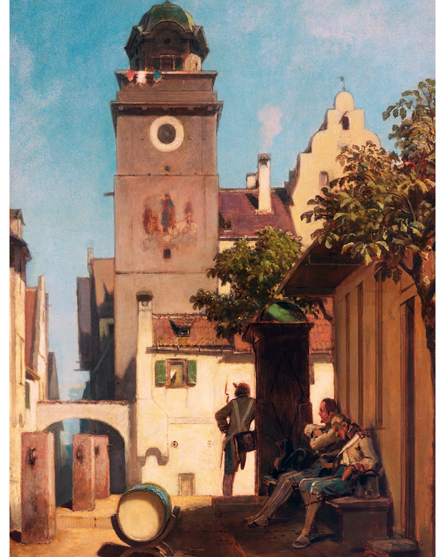 Carl Spitzweg - Die Stadtwache 'Lost Cabin'