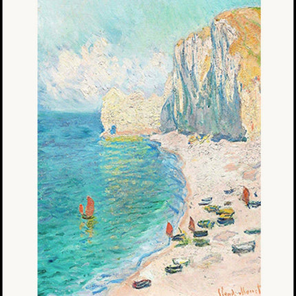 Claude Monet - The Beach and the Falaise d'Amont Poster