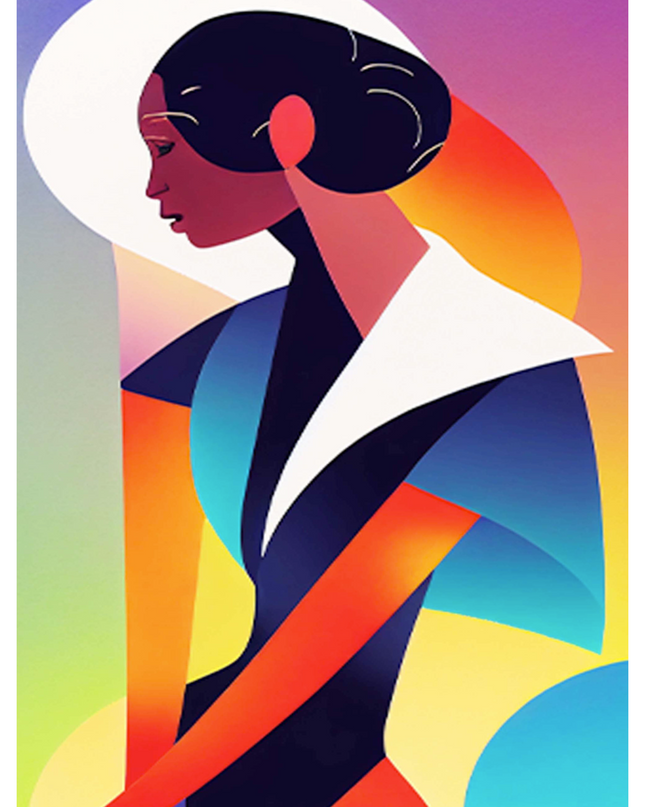 Colourful Geometric Woman Shape No1