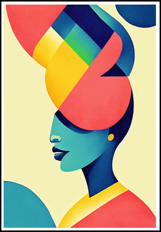 Colourful Geometric Woman Shape wall art No1