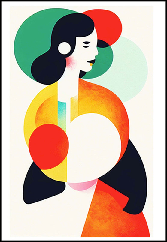 Colourful Geometric Woman Shape wall art No2