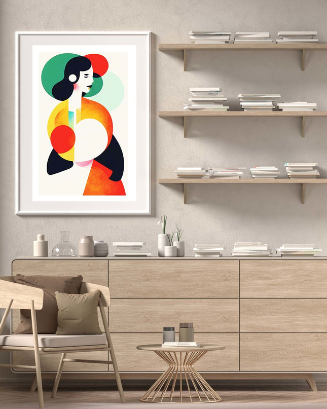 Colourful Geometric Woman Shape wall art No2