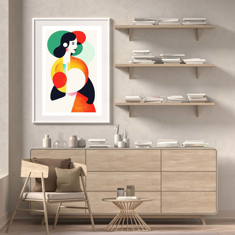 Colourful Geometric Woman Shape wall art No2