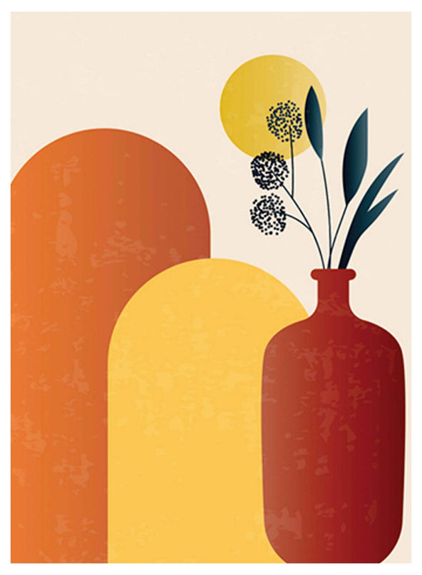 Contemporary Red Vase Poster No2