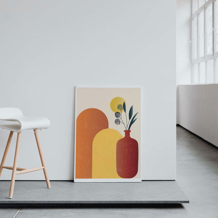 Contemporary Red Vase Poster No2