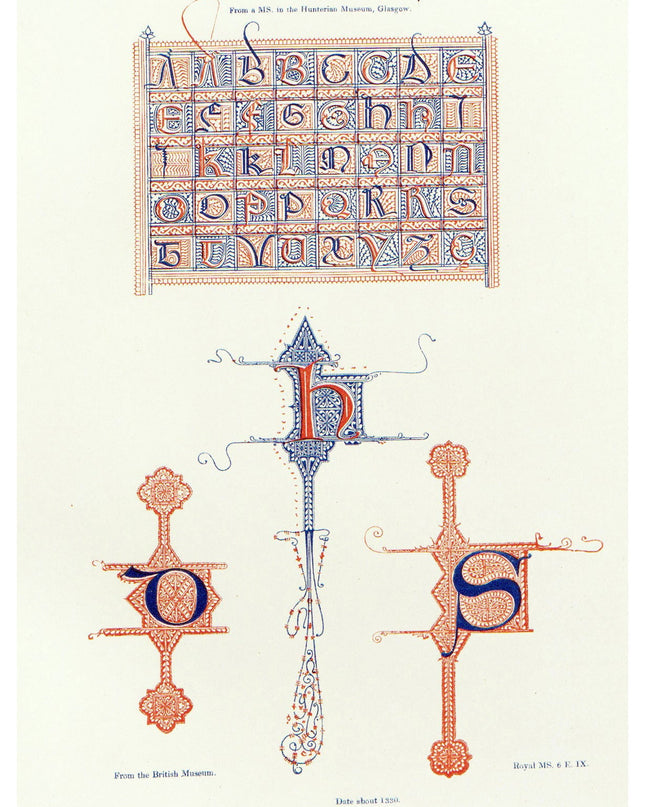 Copy of Henry Shaw - Alphabets numerals, and devices of the middle ages Pl. 08 Poster