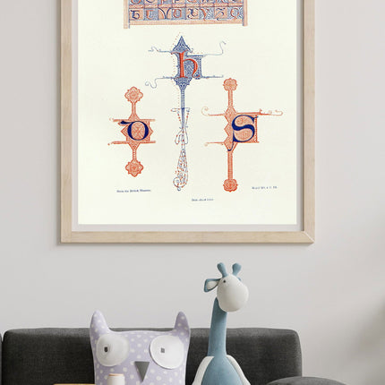 Copy of Henry Shaw - Alphabets numerals, and devices of the middle ages Pl. 08 Poster