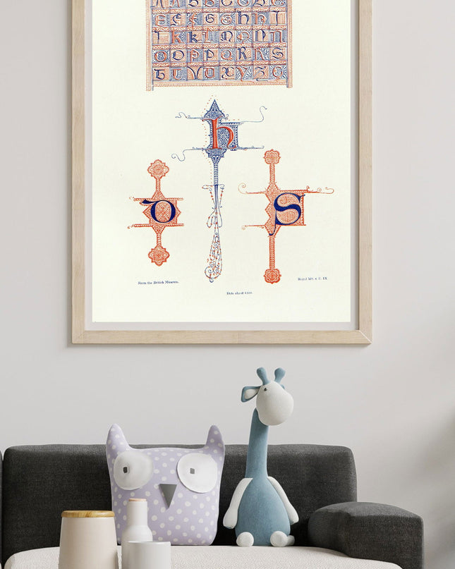 Copy of Henry Shaw - Alphabets numerals, and devices of the middle ages Pl. 08 Poster