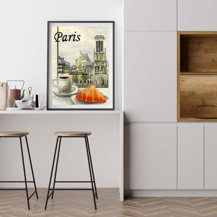 Croissant in Paris Poster