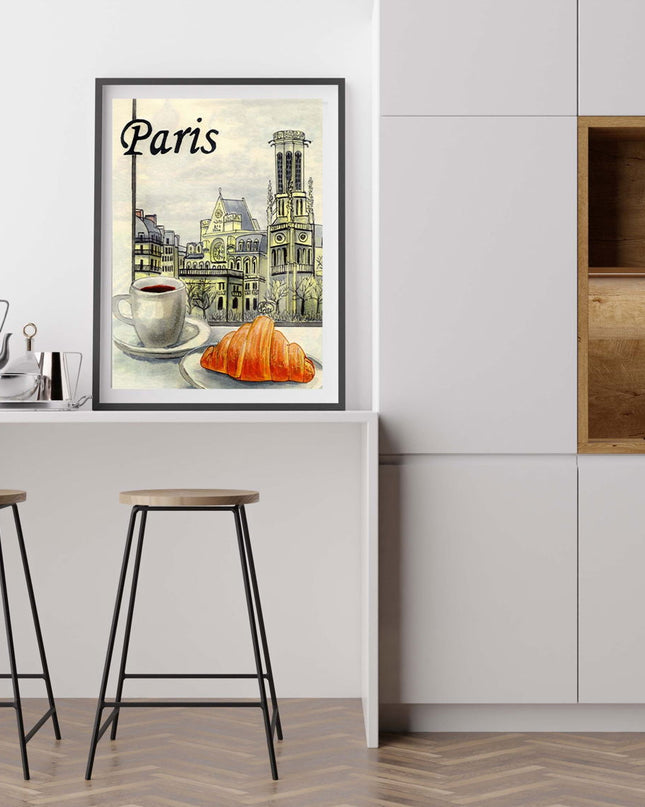 Croissant in Paris Poster